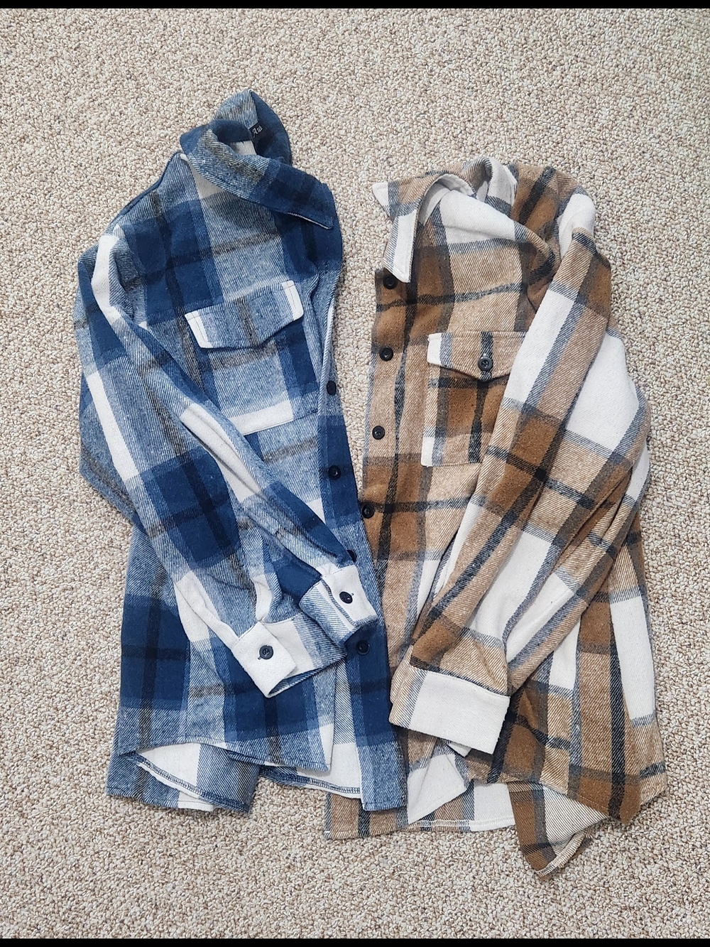 Flannel Button-Up Shirt Jacket - Blue